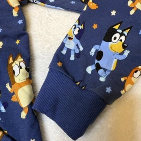 Little Sleepies LS Bluey Dance Mode Hoodie Full Zip Size 8 Bamboo Soft - Picture 4 of 9